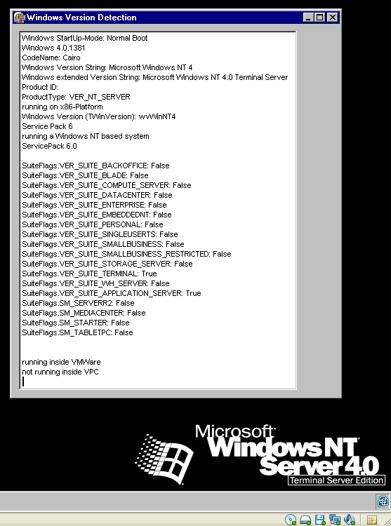 TWindowsVersion and NT 4.0 TS