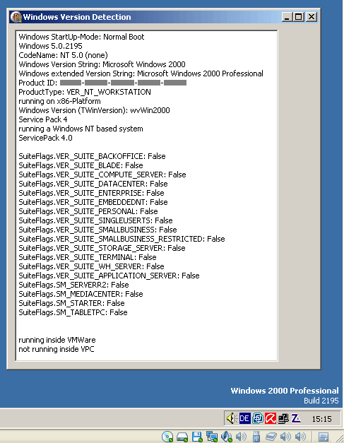 TWindowsVersion and Windows 2000 Professional